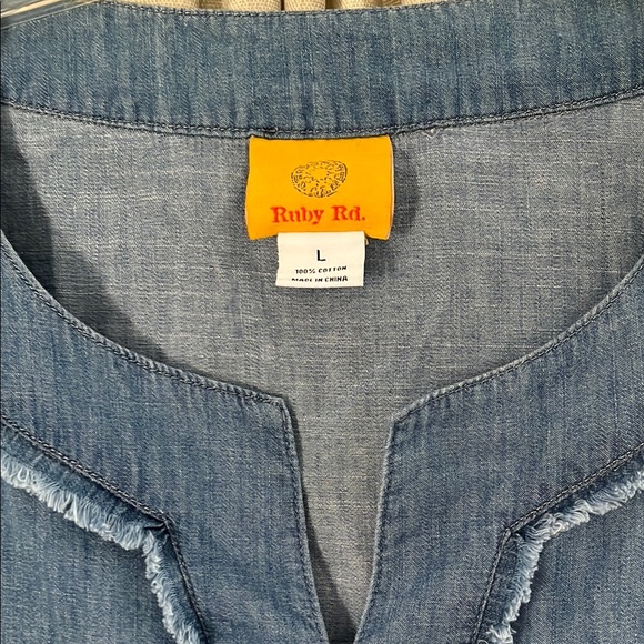 Ruby Rd. Blue Ombre Blouse - Picture 3 of 7